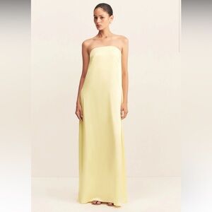NWT Shona Joy La Lune Strapless Column Maxi Dress